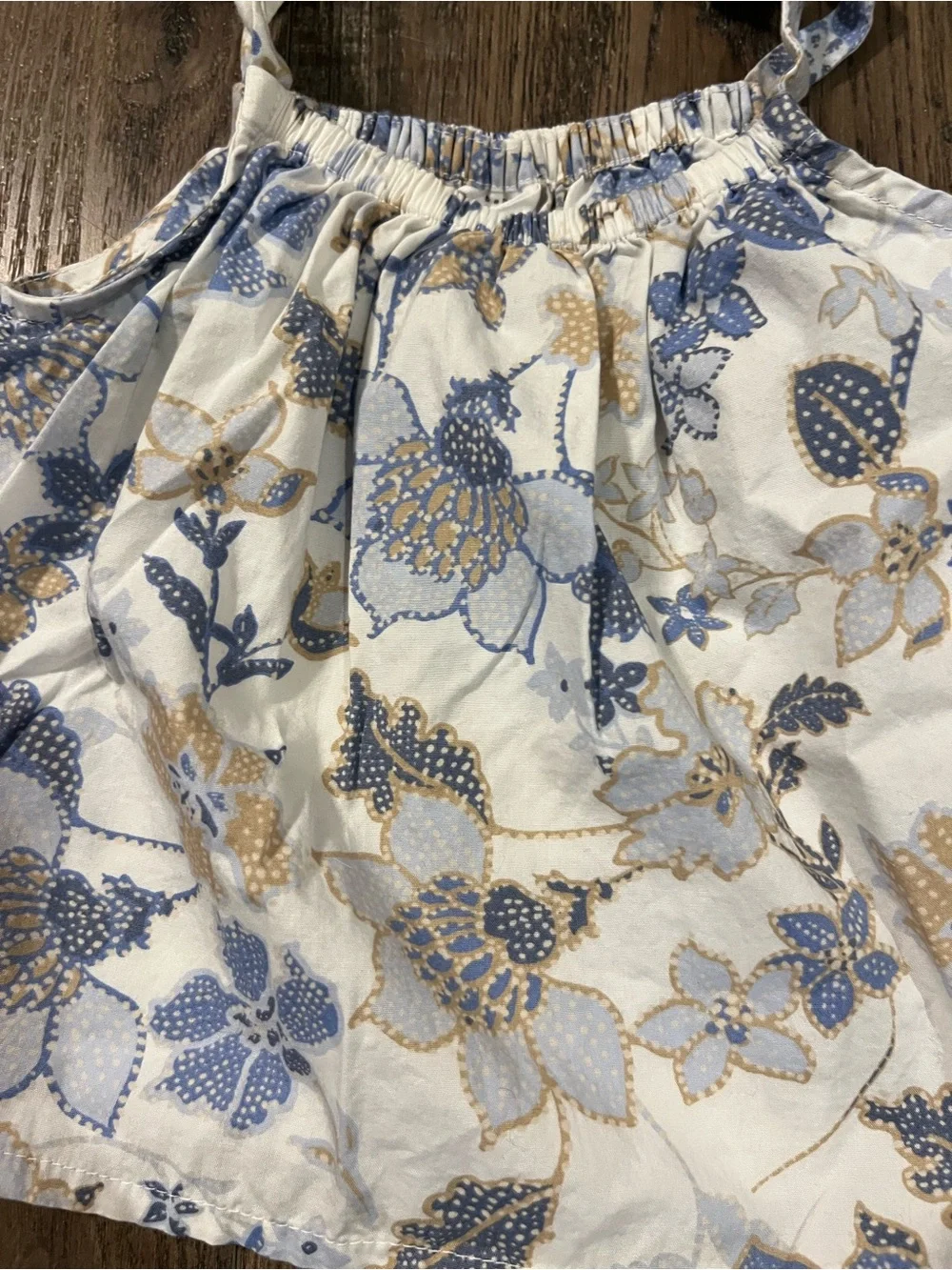 GAP Toddler Floral Tank Top in Cream, Blue, and Tan